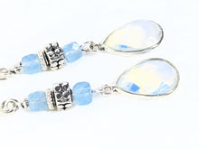 Opalite, Aquamarine, Silver Earrings