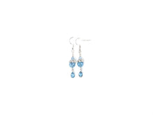 Electroplated Aquamarine, Aquamarine Tear Drop Dangle Silver Earrings
