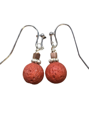 Lavastone, Rose Gold, Silver Earrings